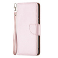 Flip case for Samsung Galaxy M33 5G, Wallet Litchi Magnet, pink rose gold