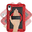 Armoured case for Xiaomi Redmi Pad 2, with stand and shoulder strap – red and black