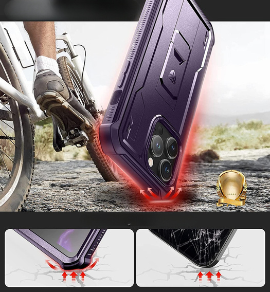 Armored case for iPhone 14 Pro Max, Dexnor Full Body, purple