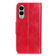 Flip case for Samsung Galaxy S25 Edge, Crazy Horse Wallet, red