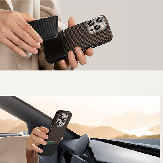 BENKS Kevlar Magnetic Armor Pro Prestige 600D Y066 case for MagSafe with active button for iPhone 16 Pro Max