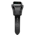 Leather Strap for Apple Watch 1/2/3/4/5/6/7/8/SE/Ultra 42/44/45/49mm, Black.