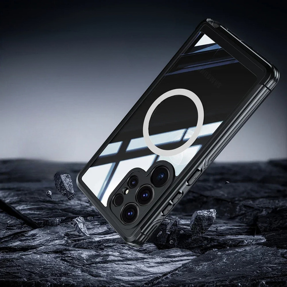 Case for Samsung Galaxy S25 Ultra, Shockproof, with glass, for MagSafe, black