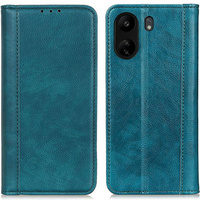 Case for Xiaomi Redmi 13C / Poco C65, Wallet Litchi Leather, green