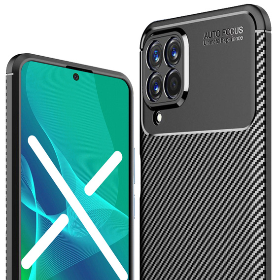 Case for Samsung Galaxy M53 5G, Carbon Gel, black