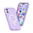 Case for iPhone 17, for MagSafe, glitter, translucent purple