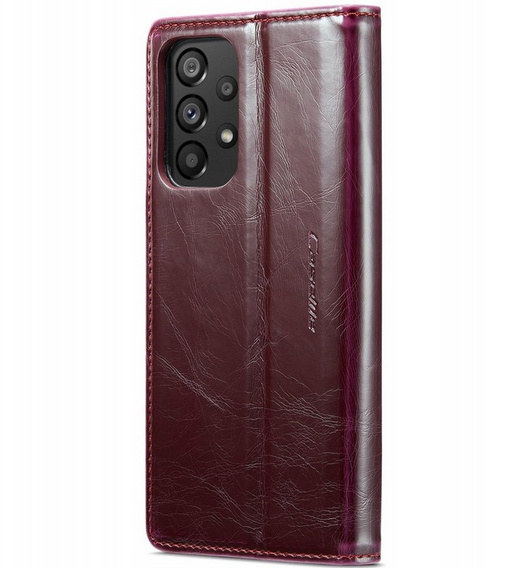 CASEME flip case for Samsung Galaxy A53 5G, Waxy Textumaroon, maroon