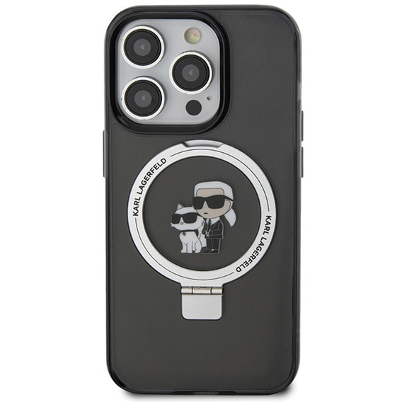 Karl Lagerfeld Ring Stand Karl & Choupette MagSafe Case for iPhone 15 Pro