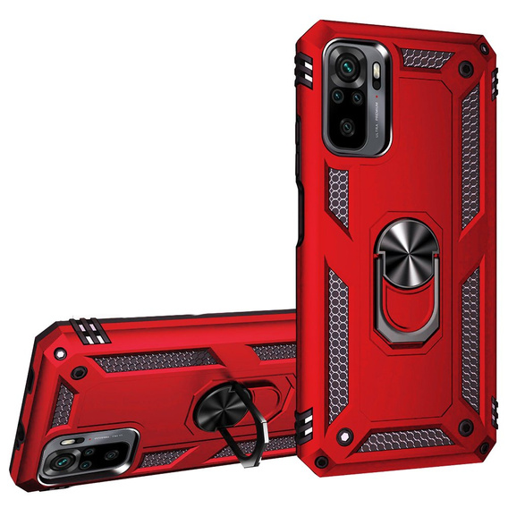 Armor Case for Xiaomi Redmi Note 10 / 10S, Nox Case Ring, red