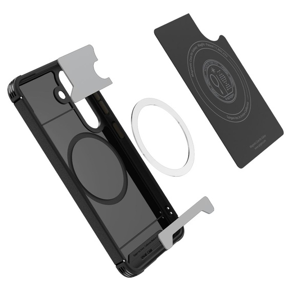 The Spigen Case for Samsung Galaxy S25, Core Armor MagSafe, black + 9H Tempered Glass