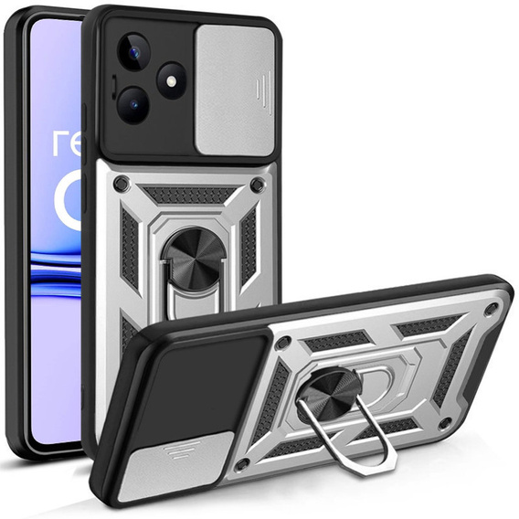 Case for Realme C53 4G, CamShield Slide, silver