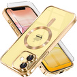Case for iPhone 11, Electro MagSafe, gold + Screen Glass