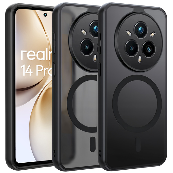 Case for Realme 14 Pro+ 5G, for MagSafe, ERBORD Matt Case, black