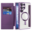 Flip case for Samsung Galaxy S25 Ultra, RFID Wallet MagSafe CamShield, purple