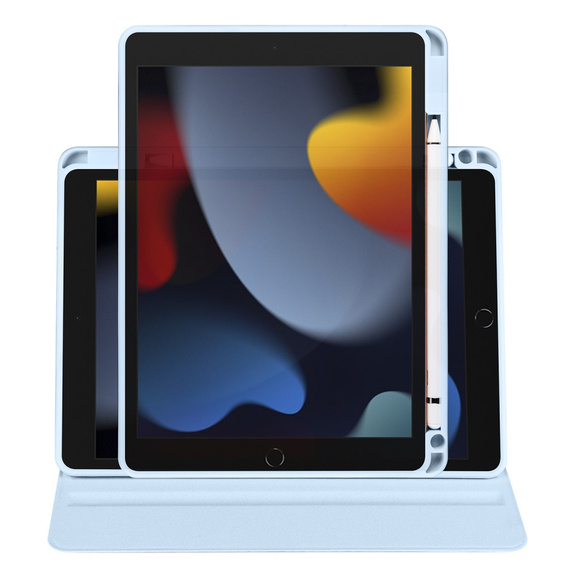 Case for iPad 10.2" 2021/2020/2019 (9/8/7 gen.), with stylus space, 360° rotatable, blue