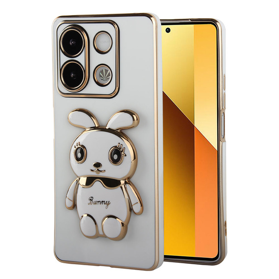 Case for Xiaomi Redmi Note 13 5G, Rabbit, white + 9H Tempered Glass
