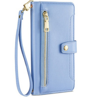 Flip case for Samsung Galaxy A54 5G, Wallet Zipper Pocket, blue