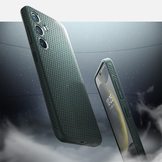 Spigen case for Samsung Galaxy S24, Liquid Air, green + 9H Tempered Glass