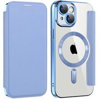 Flip case for iPhone 15, RFID Wallet MagSafe CamShield, blue