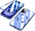 Magnetic Dual Glass MagSafe case for iPhone 16, blue