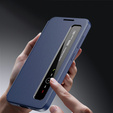 Smart View Window Leather Case for Samsung Galaxy S26 Plus, blue