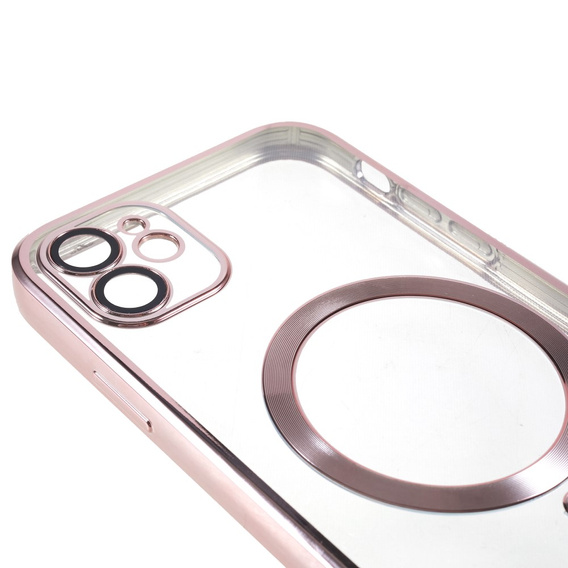 Case for iPhone 12, Electro MagSafe, pink + Screen Glass