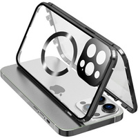Magnetic Dual Glass MagSafe case for iPhone 15 Plus, black