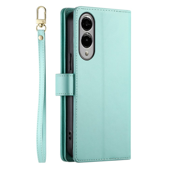 Flip case for Samsung Galaxy S25 Edge, Wallet Zipper Pocket, mint