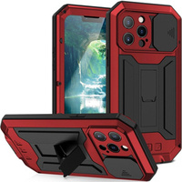 Case for iPhone 13 Pro Max, R-JUST CamShield Slide, armoured, red  / black
