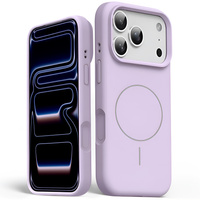 Silicone case for iPhone 17 Pro Max, for MagSafe, anti-shock, purple