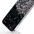 Case for Samsung Galaxy M21, Glittery, black