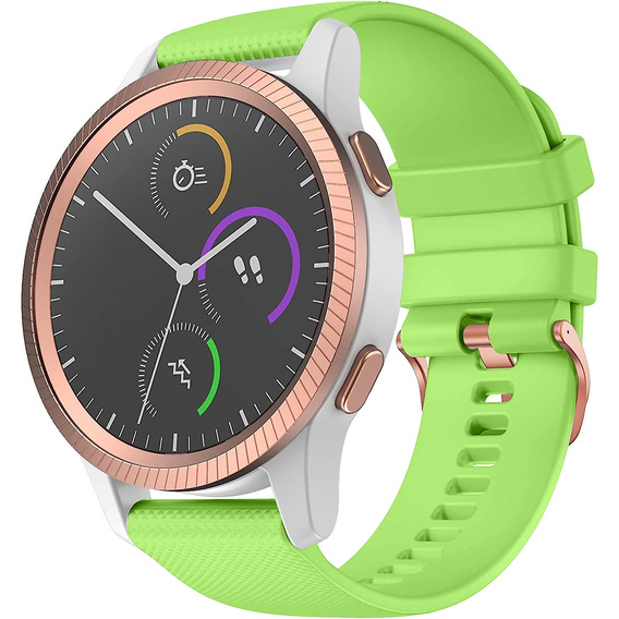 Silicone strap 20mm, Black/Black Buckle