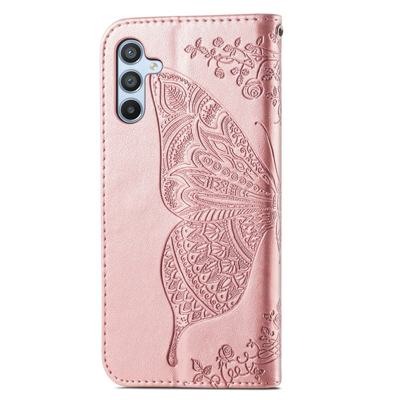 Flip case for Samsung Galaxy A56, Butterfly, pink rose gold