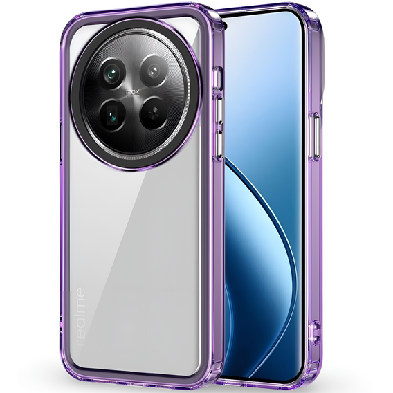 Case for Realme 12, Fusion Hybrid, transparent / purple