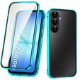 Case for Samsung Galaxy A17 5G, Magnetic Dual Glass, transparent with blue sides