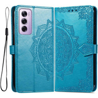 Flip case for Oppo Reno 12 Pro, Mandala, blue