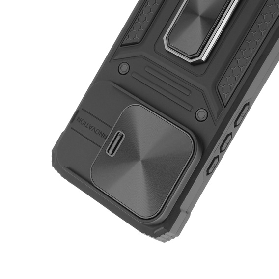 Armored Case for Xiaomi Redmi Note 13 Pro 5G, CamShield Slide, black + Tempered Glass 9H