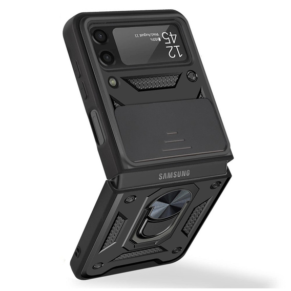 Case for Samsung Galaxy Z Flip 4 5G, CamShield Slide, black