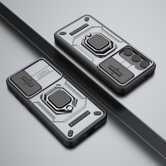 Case for Samsung Galaxy S24, KickStand Camera Lens, grey