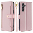 Flip case for Samsung Galaxy A54 5G, Wallet Zipper Pocket, pink