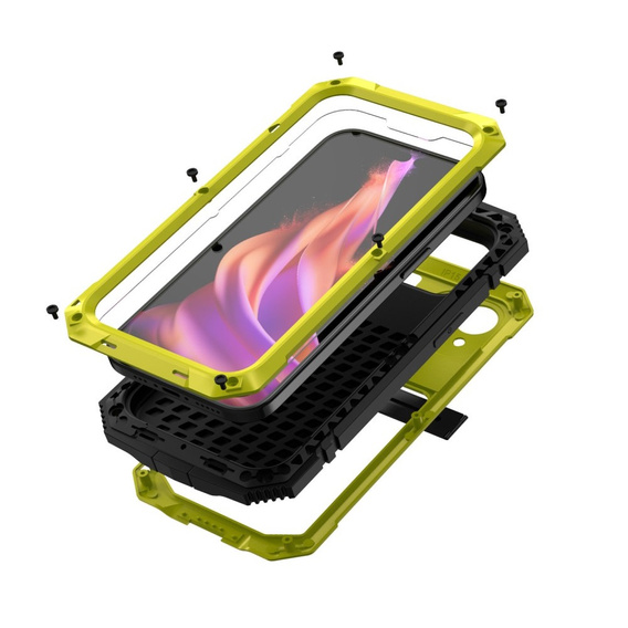 Case for iPhone 15, R-JUST, armoured, yellow / black