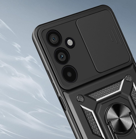Armoured case for Samsung Galaxy A17 5G, with camera protection, with stand, black