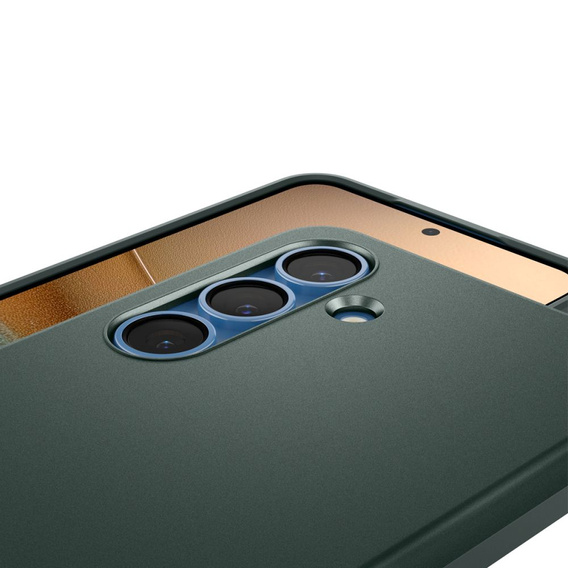 Spigen case for Samsung Galaxy S25, Thin Fit Mag, green + 9H tempered glass 