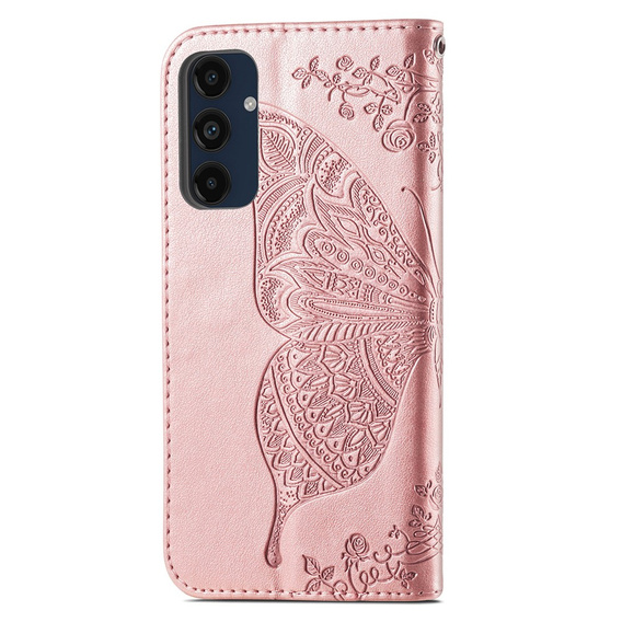 Flip case for Samsung Galaxy A16, Butterfly, pink rose gold
