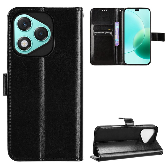 Flip case for Honor 400 Lite, Crazy Horse Wallet, black