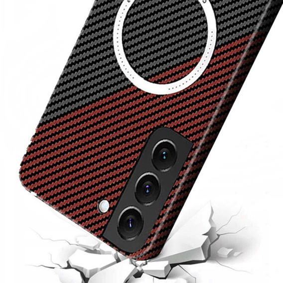 Case for Samsung Galaxy S23 Plus, Magsafe Slim Carbon, black / red