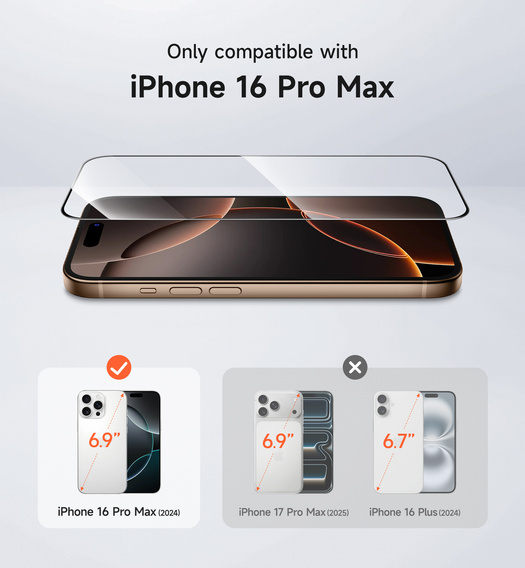 2x SURITCH tempered glass for iPhone 16 Pro Max