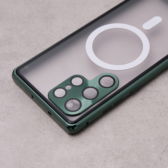 Magnetic Dual Glass MagSafe case for Samsung Galaxy S23 Ultra, green