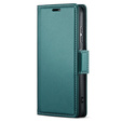 Case for Xiaomi Poco F7 Pro, ERBORD Glossy Litchi, wallet with flap, green