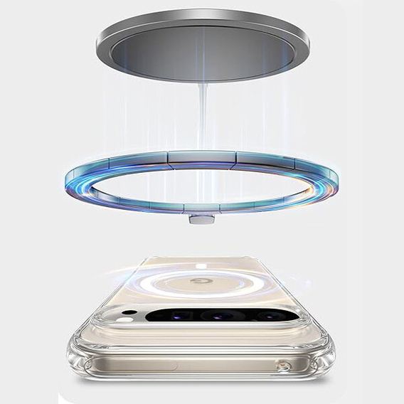 Case for Google Pixel 9 Pro XL, Dropproof MagSafe, transparent